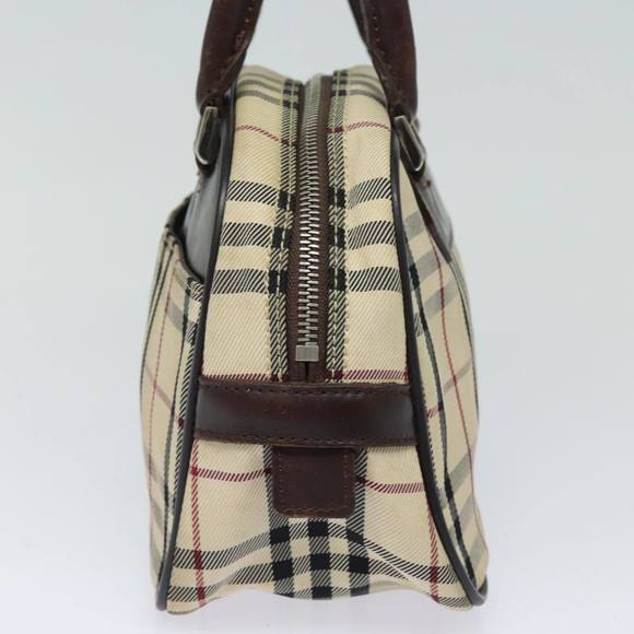 BURBERRY Nova Check Hand Bag Nylon Black Beige Auth yk13499 - Picture 4 of 16